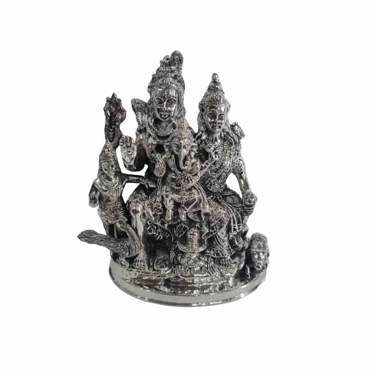 Pure Silver Shiv Parivar Idol 
